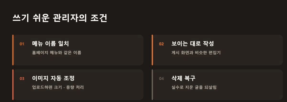 쓰기 쉬운 관리자의 조건