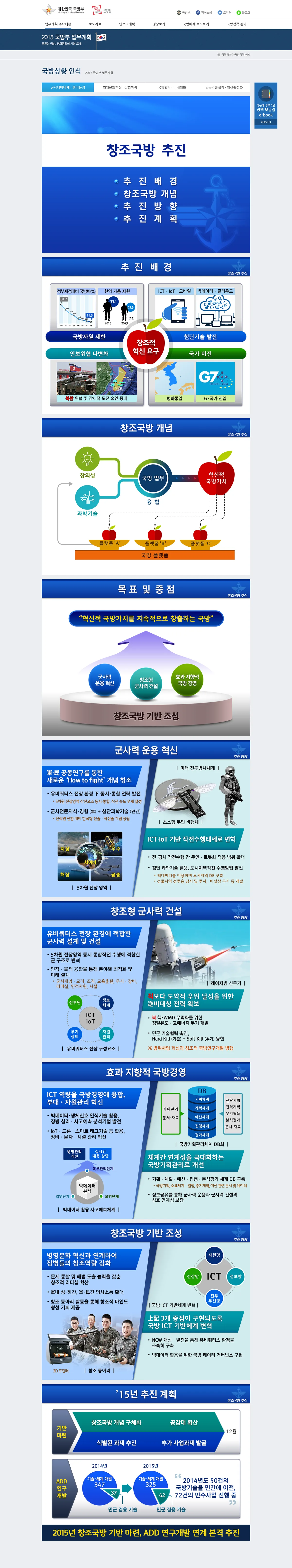 국방부 미래를 준비하는 국방 화면